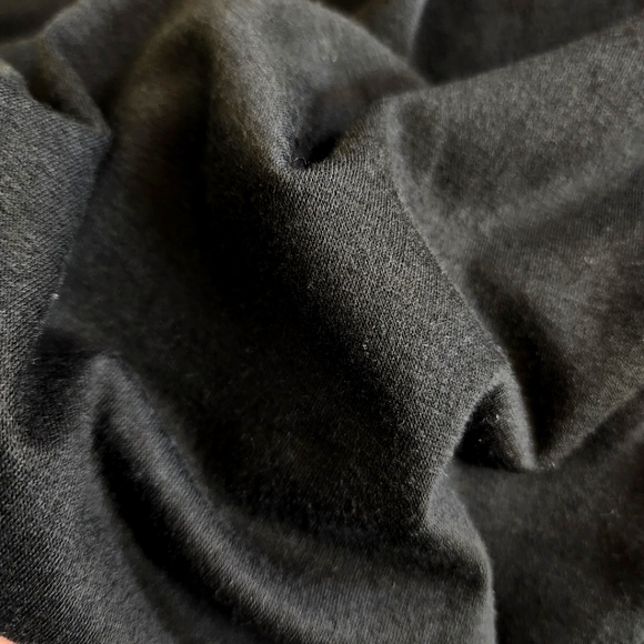 Black Casual Basic Tee T-shirt Small Short Sleeve Henley Shirt Minimalist Soft - Picture 7 of 10